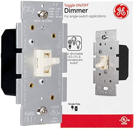GE haza elektromos Egyetlen Pole Dimmer Kapcsoló Kapcsoló Be/Ki/Dim Beállítások, a Szabályozható LED, kompakt fénycsövek, valamint