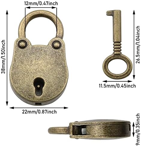 JianLing 2 db Mini Antik Bronz Zárak, Kulcsok, Vintage Retro Fém Lakat Archaize Stílus Zár Mini Zár Kulccsal (1 Lock + 1 Gomb)
