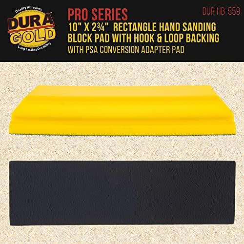 Dura-Gold Pro Series Téglalap 10 x 2-3/4 Kézi Csiszoló Pad tépőzáras Hordozó, valamint a PSA Adapter Pad & 1000 törmeléktől Roll, 2-3/4 Széles,