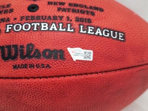 Tom Brady Aláírt New England Patriots Hivatalos NFL Bőr Super Bowl XLIX Logó Futball Fanatikus Holo Raktáron 206037 - Dedikált Focilabda