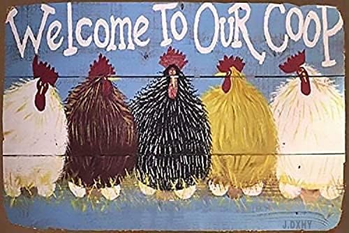 Csirke Fém Adóazonosító Jele,isten hozta, hogy A Coop,Fém Fali Panel Retro Art Dekoráció Farm Falu Home Club Faház Garázs Boltban, Bár, Kávézó