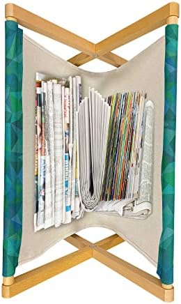 Ambesonne Teal Magazint, Könyvet Tartó, Absztrakt Szabálytalan Háromszög Mozaik Design Geometriai Modern Art Kép, Minta, Padló