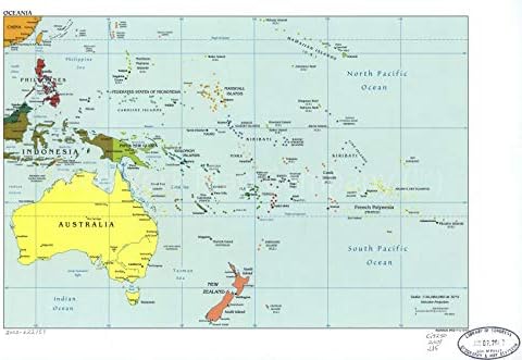 VÉGTELEN FÉNYKÉPEK 2001 Térkép| Óceánia| Óceánia Térkép Mérete: 16 cm x 24 cm |Illik 16x24 Méret Keret (vagy a