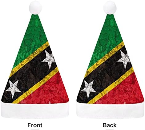 Zászló Saint Kitts and Nevis Karácsonyi Kalap Mikulás Kalap, Rövid Plüss Fehér Bilincs a Férfiak a Nők Karácsonyi Ünnepi
