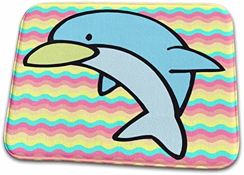 3dRose Aranyos Kis Baby Blue Dolphin Állat Rajzfilm Design... - Fürdőszoba Kád Szőnyeg Szőnyeg (szőnyeg-116345-1)