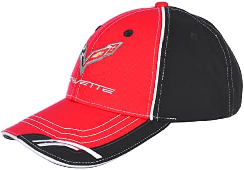 NP DESIGN CSOPORT Férfi Chevy Corvette C7 Logo Sapka Állítható Red & Black hat