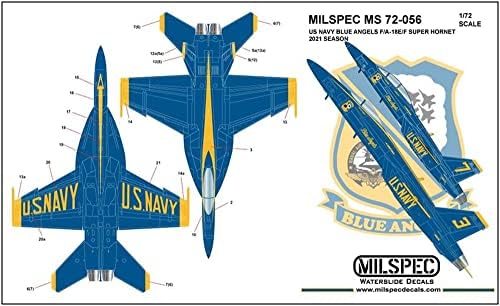 Willings Malom Spec Matrica 1/72 amerikai Haditengerészet Mcdonnell Douglas F/A-18E/F Super Hornet Kék Angyalok Műanyag Modell Matrica MPEC72056
