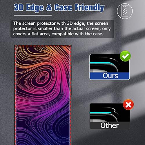 [2+2 Csomag] Galaxy S23 Ultra Screen Kamera Védő, 9H Edzett Üveg karcálló, Ultrahangos Ujjlenyomat Támogatás, 3D-s HD Ívelt, A Samsung