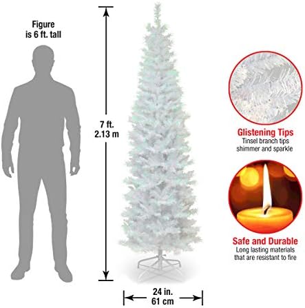 Nemzeti Fa Cég Mesterséges karácsonyfa, Fehér Csillogó, magában Foglalja a Stand, 7 méter