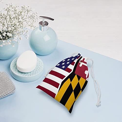 Amerikai Marylandi Állami Zászló Vászon Tároló Táska Újrahasználható Zsinóros String Táska Tok Táska, Bevásárló Táska, Otthon,