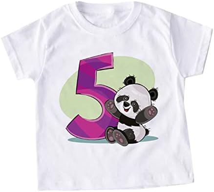 Kisgyermek Fiúk Lányok Nyári Rövid Ujjú Panda Rajzfilm Nyomatok Pólók Felsők Outwear Aranyos 5t Fiú Hosszú Ujjú