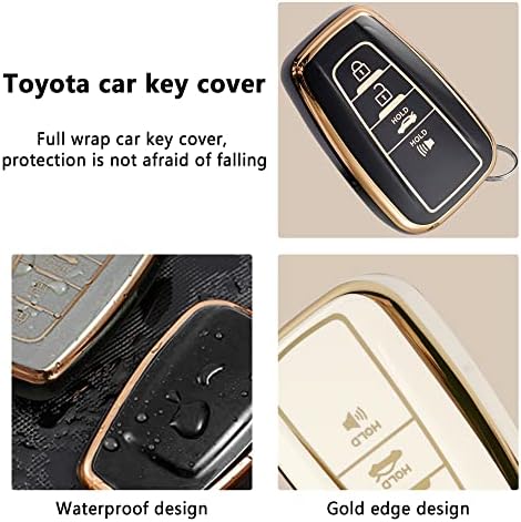 NHHC 2DB Kulcs Vonatkozik Kompatibilis Toyota Camry RAV4 Puha TPU Teljes Borító Védelmi Kulcs-tartó kulcstartó a Férfiak, mind a Nők