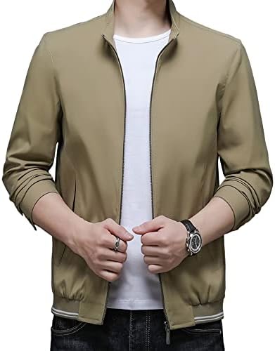 HaoMay Férfi Üzleti Alkalmi Teljes Zip Könnyű Outwear Kabátok