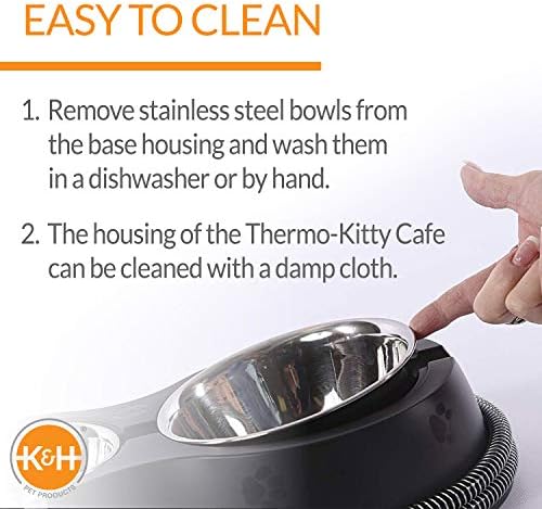 K&H Pet Termékek Thermo-Kitty Café Kültéri Fűtött Macska Tál - Nem Több, Fagyasztott Élelmiszer vagy Víz