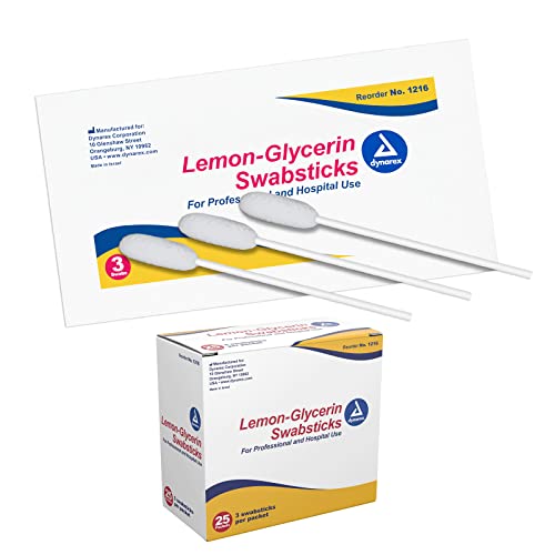 Dynarex Swabsticks, Lemon/Glicerin, 3-as, 25-ös Szám (Csomag 2)