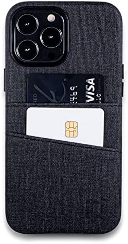 Dockem Pénztárca tok iPhone 13 Pro Max Beépített Fém Lemez Mágneses Szerelési & 2 Hitel Kártya-tartó Zseb: Luxe M2, Vászon