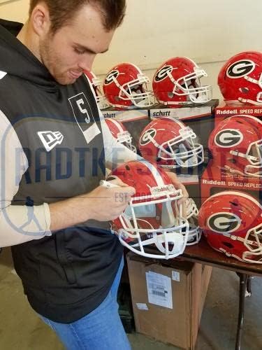 Jake Fromm írt Alá Georgia Bulldogs Sebesség Hiteles NCAA Sisak - Dedikált Főiskola Sisak