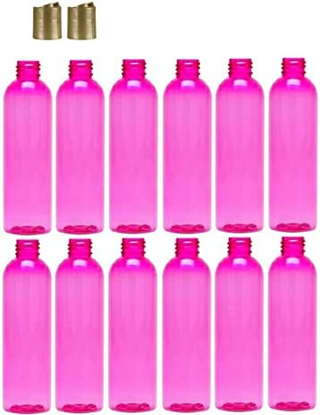 Prémium illóolaj 4 Csepp Cosmo Kerek Üveg, PET Műanyag Üres Újratölthető BPA-Mentes, Arany Nyomja Le a Lemez Caps (12-es Csomag) (Rózsaszín)