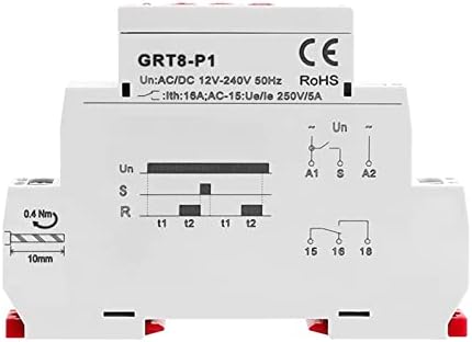 GRT8-P Impulzus Kimeneti Késleltetés Relé 16A AC/DC12V-240V 0.1 s-100days Késedelem Impulzus Relé (Méret : GRT8-P2 AC230V)