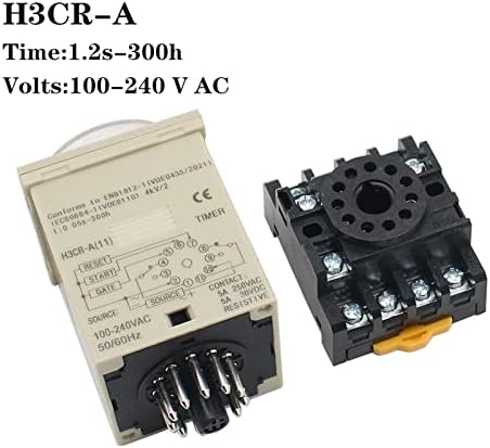 WOROLY H3CR-EGY 11 pin AC 100-240V idő Relé H3CR series12VD 24VDC 100-240VAC 24-220VAC-DC Időzítő (Méret : 100-240VAC)