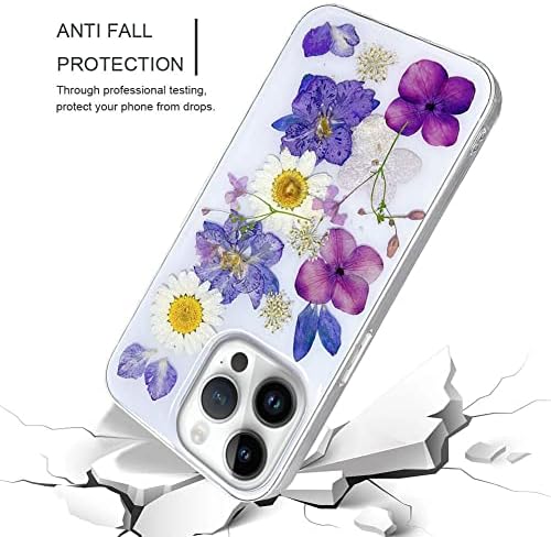 Abbery Tervezett iPhone 13 Pro Max Préselt Virág Esetben, Aranyos Bling Csillogó Szikra, Tiszta Design Puha TPU Szilikon Gumi