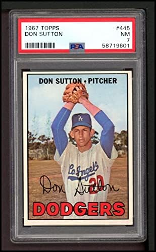 1967 Topps 445 Ne Sutton Los Angeles Dodgers (Baseball Kártya) PSA a PSA 7.00 Dodgers