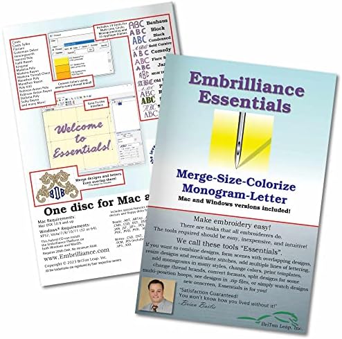 Embrilliance Essentials, Hímzés, Szoftver Mac & PC