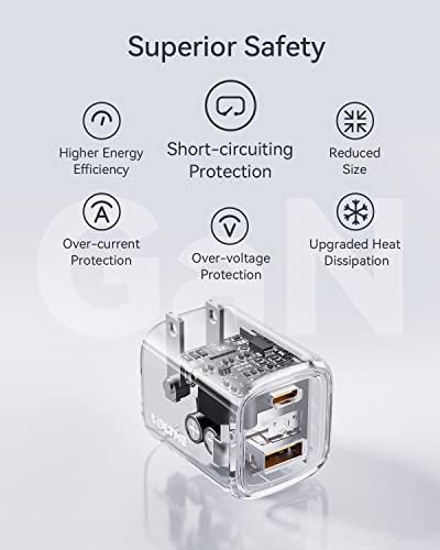 VOLTME 3-Pack 30W Töltő (GaN III Tech), Dual-Port Fali Töltő Összecsukható Dugó, Kompakt hálózati Adapter iPhone 13/13 Mini/13 Pro/13