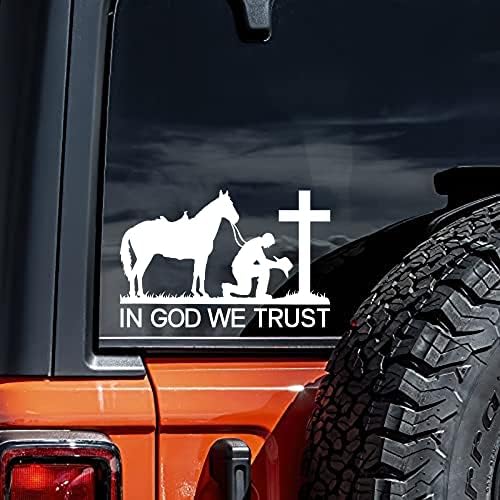 Autó Matricák Cowboy Imádkozik Kereszt istenben bízunk Keresztény Ablak Matrica/Matricát az Autó, Teherautó, vagy a Laptop,