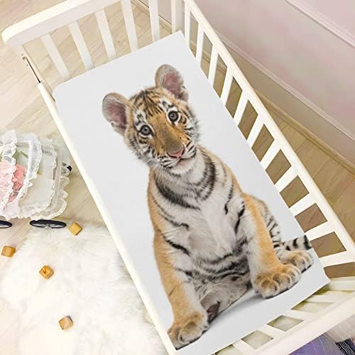 ALAZA Aranyos Tigris Állat Print regisztrálni Ellátott Mózeskosár Lap a Fiúk Baba Lányok Kisgyermek, Standard Méret 52 x 28 inch