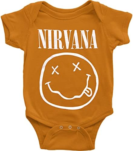 A Nirvana Baba Nő Fehér Smiley Együttes Logo Hivatalos Narancs 0, 24 Hónap,