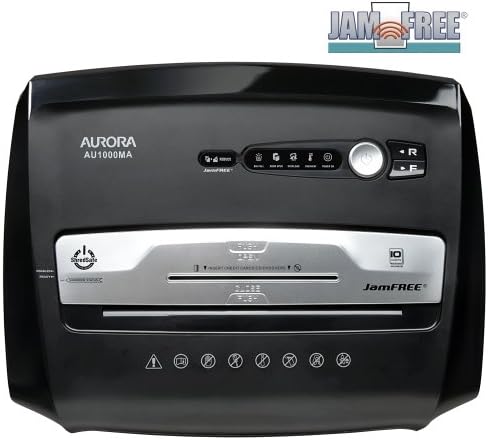 Aurora Magas Biztonsági JamFree AU1000MA 10 Lapos Mikro-Vágott Papír/CD/bankkártya Zúzó kihúzható Papírkosárba