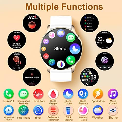 Colesma Vízálló Okos Nézni a Nők,Smartwatch Kompatibilis Android & iOS-Bluetooth Hívja meg az ALKALMAZÁS Értesítések 1.32 Kerek