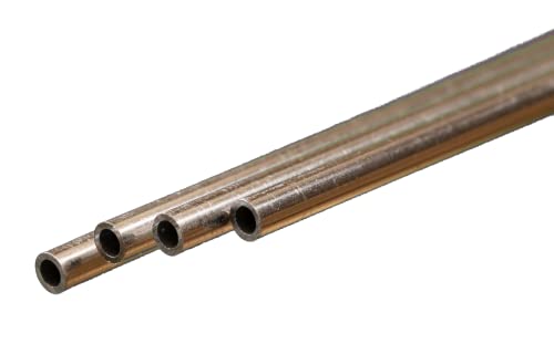K&S 9802 Kerek Alumínium Cső, 3mm OD x 0.45 mm Fal x 300mm Hosszú, 4 Db, Made in USA
