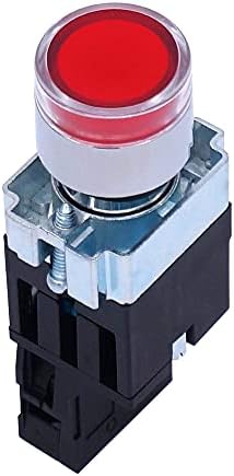 HEPUP 22mm 1 NC Piros LED-es Nyomógomb Kapcsoló 440V 10A Nyomógombos Kapcsolók LED Feszültség 110V