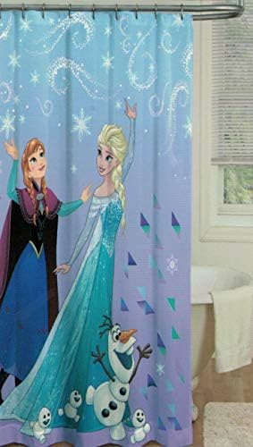 A gyerekek Raktár Disney Fagyasztott zuhanyfüggöny - Szövet Zuhanyzó Függöny, Mely egy Anna, Elsa, valamint az Olaf