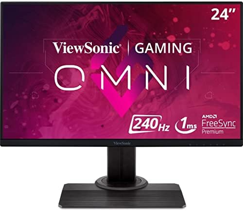 ViewSonic OMNI XG2431 24 Hüvelykes, 1080p 0,5 ms 240Hz Gaming Monitor AMD FreeSync Prémium, Speciális Ergonómia, szemészeti, HDMI,