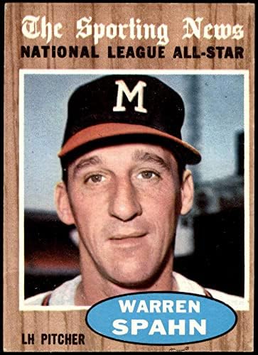 1962 Topps Baseball 399 Warren Spahn, MINT Milwaukee Bátrabbak Kiváló