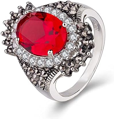 2023 Új Fekete Thaiföldi Gyűrű Régi Nagy Ékszerek Gránátalma Ezüst Gyűrű Érc Piros Eltúlzott Gyűrű Gyűrűk Halmozott Gyémánt Gyűrű