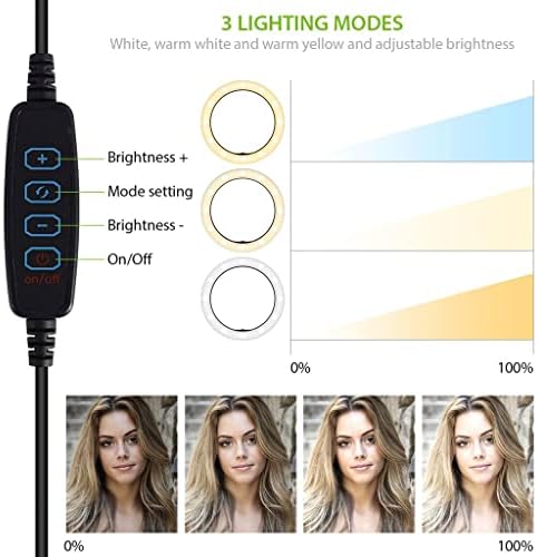 Világos Kereteket Gyűrű Tri-Color Light Kompatibilis A Zen Mobil M7 10 Hüvelykes Távoli Live Stream/Smink/YouTube/TikTok/Video/Forgatás
