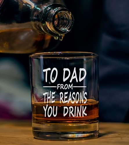 CARVELITA, Hogy Apa A Okokból - 11oz Gravírozott Üveg Whiskey - Születésnapi Ajándékok Apa - Apa Napi Ajándékok - Vicces Apa Ajándékok
