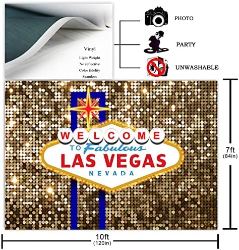 Avezano Las Vegas-i Buli Hátteret Szülinapi Dekoráció Üdvözöljük a Las Vegas-i Mesés Kaszinó Este Póker Party Fotózás Háttér