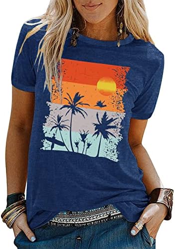 Strand Pólók Női Hawaii Grafikus Póló Napsugár Nyári Vakáció Vintage Tshirt Maximum