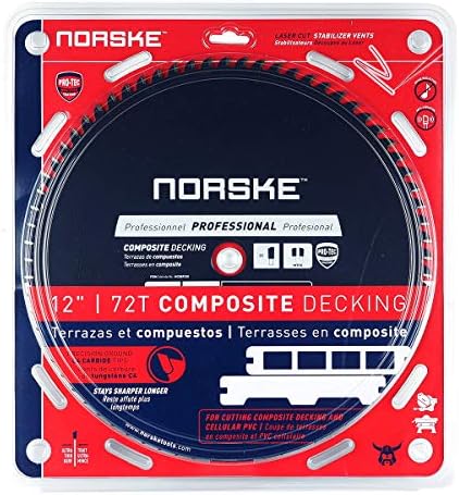 Norske Eszközök NCSBP230 12 inch x 72T Kompozit Burkoló (Trex), valamint a Bambusz Deszkázat, fűrészlap, 1 inch Unalmas Japán Acél
