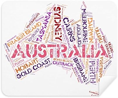 Ausztrália Íz Térkép Festői Foltok Illusztráció tisztítókendővel Képernyő Tisztító 2db Velúr Szövet