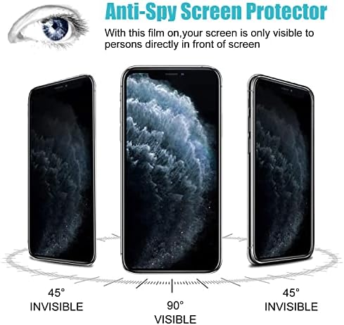 [2 Csomag] Adatvédelmi képernyővédő fólia iPhone 11 Pro Max/iPhone Xs Max Anti-Spy Edzett Üveg Film Frissítés 9H Keménység Esetben, Barátságos,