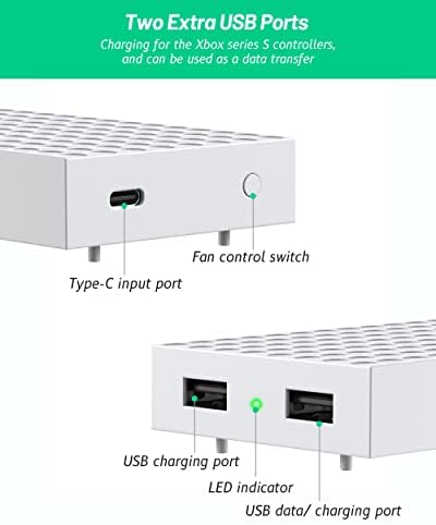 Hűtés Állni Xbox Sorozat S, ZAONOOL Négy hűtőventilátor Hűtő Rendszer, Felső, illetve Alsó Kettős hűtőventilátor, Alacsony Zajszint, 3 fokozattal