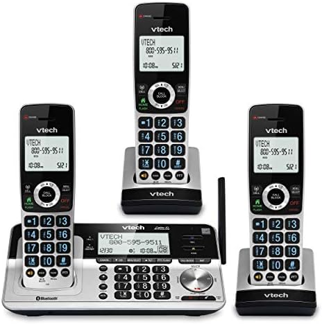 VTech VS113-3 Extended Range 3 Készülék Vezeték nélküli Telefon Haza, hívásletiltás, Csatlakoztassa a Sejt Bluetooth, 2 Háttérvilágítású
