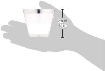 Amscan Újrafelhasználható Prémium Átlátszó Műanyag Poharat, 9oz, Ezüst