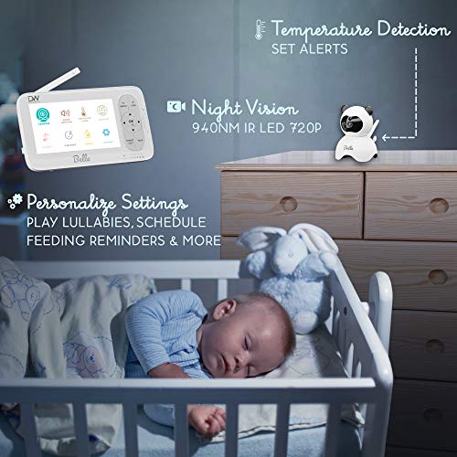 Dockwell Bella Baby Monitor, 2 Kamera & Audio - 5 LCD Kijelző, éjjellátó, Fehér